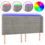 Voir la diapositive 2 : VIDAXL Tete de lit a LED Gris clair 163x16x118/128 cm Velours