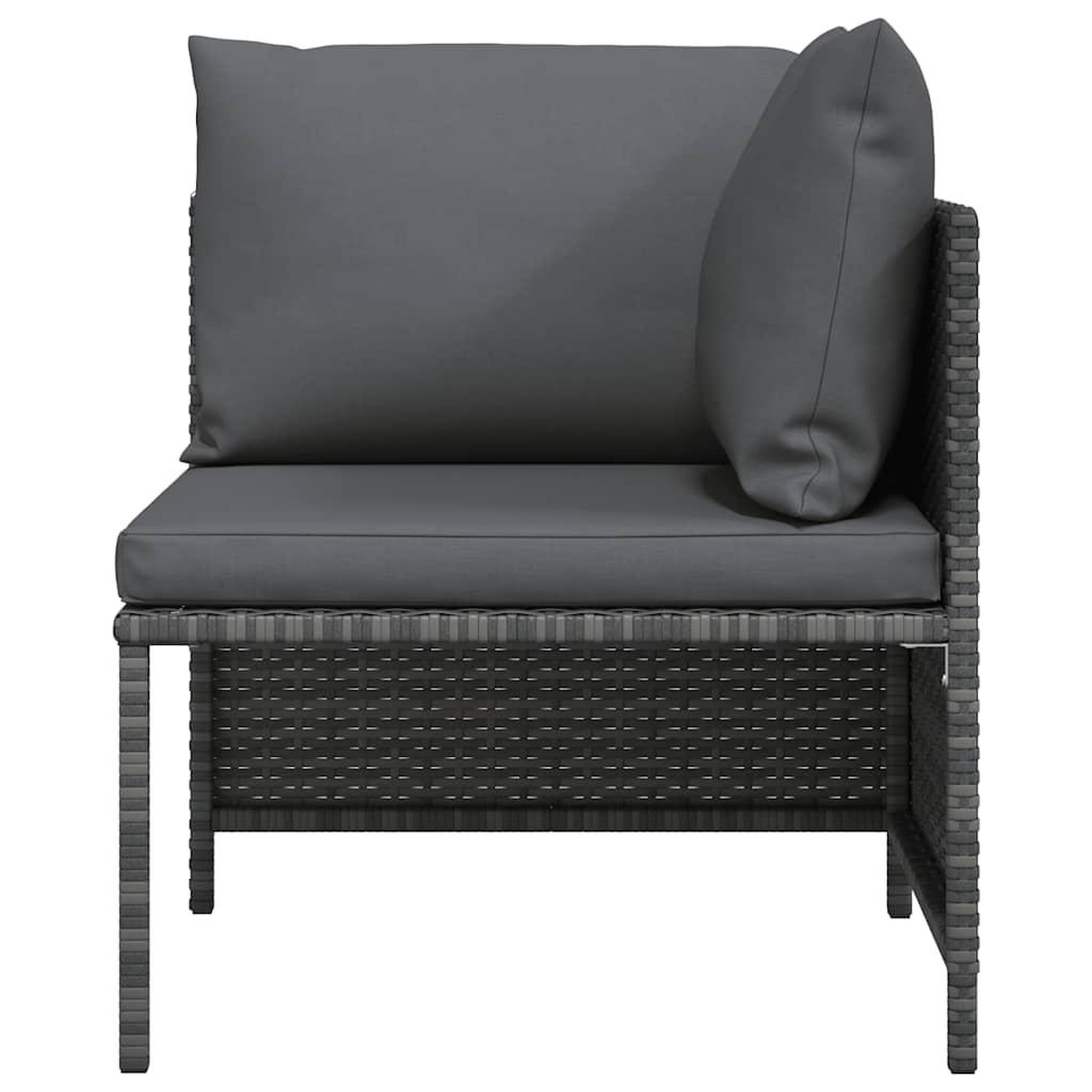 Voir la diapositive 4 : VIDAXL Canape d'angle sectionnel avec coussins gris resine tressee