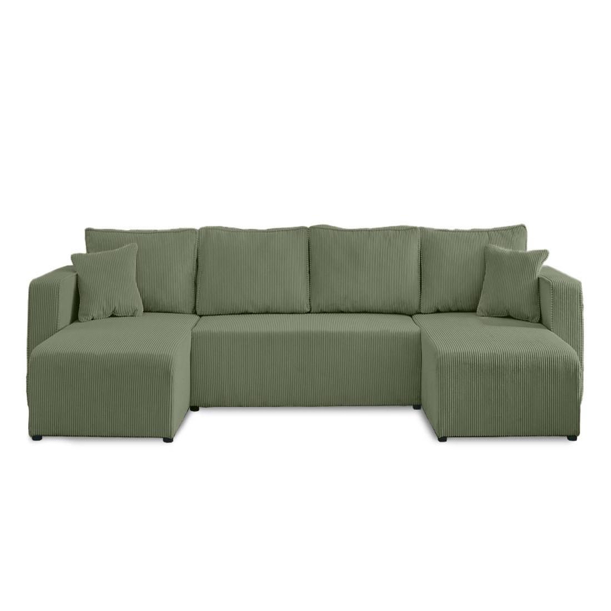 Voir la diapositive 1 : BEST MOBILIER Topaze - canapé panoramique en u - 7 places - convertible avec coffre - en velours côtelé