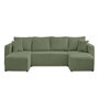 Voir la diapositive 1 : BEST MOBILIER Topaze - canapé panoramique en u - 7 places - convertible avec coffre - en velours côtelé