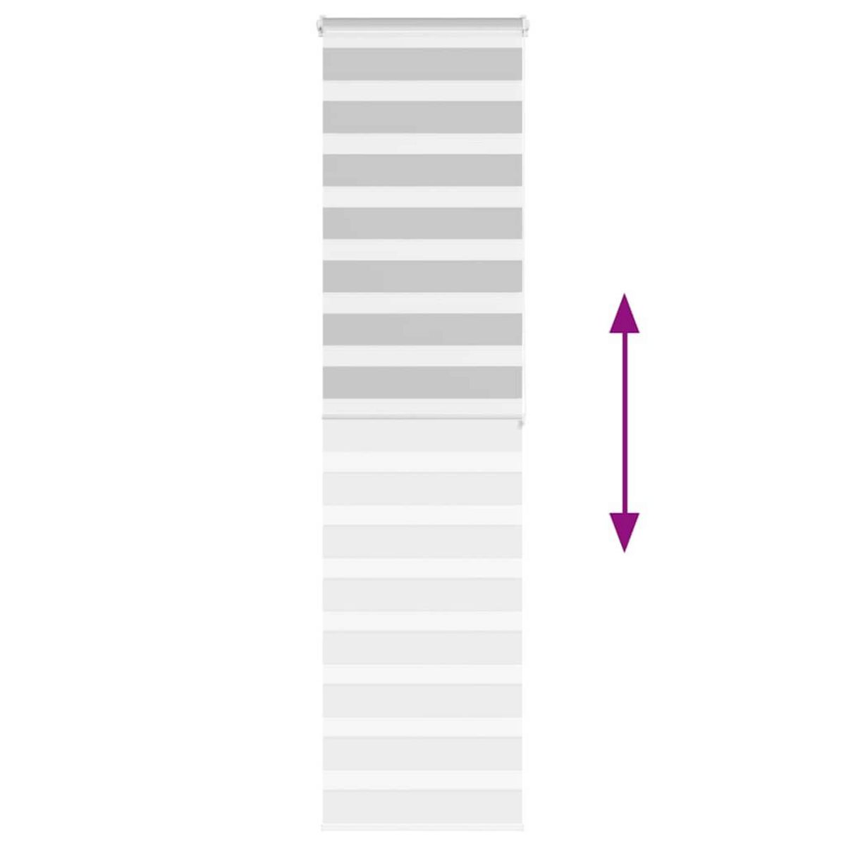 VIDAXL Store zebre gris clair largeur du tissu 60,9 cm polyester