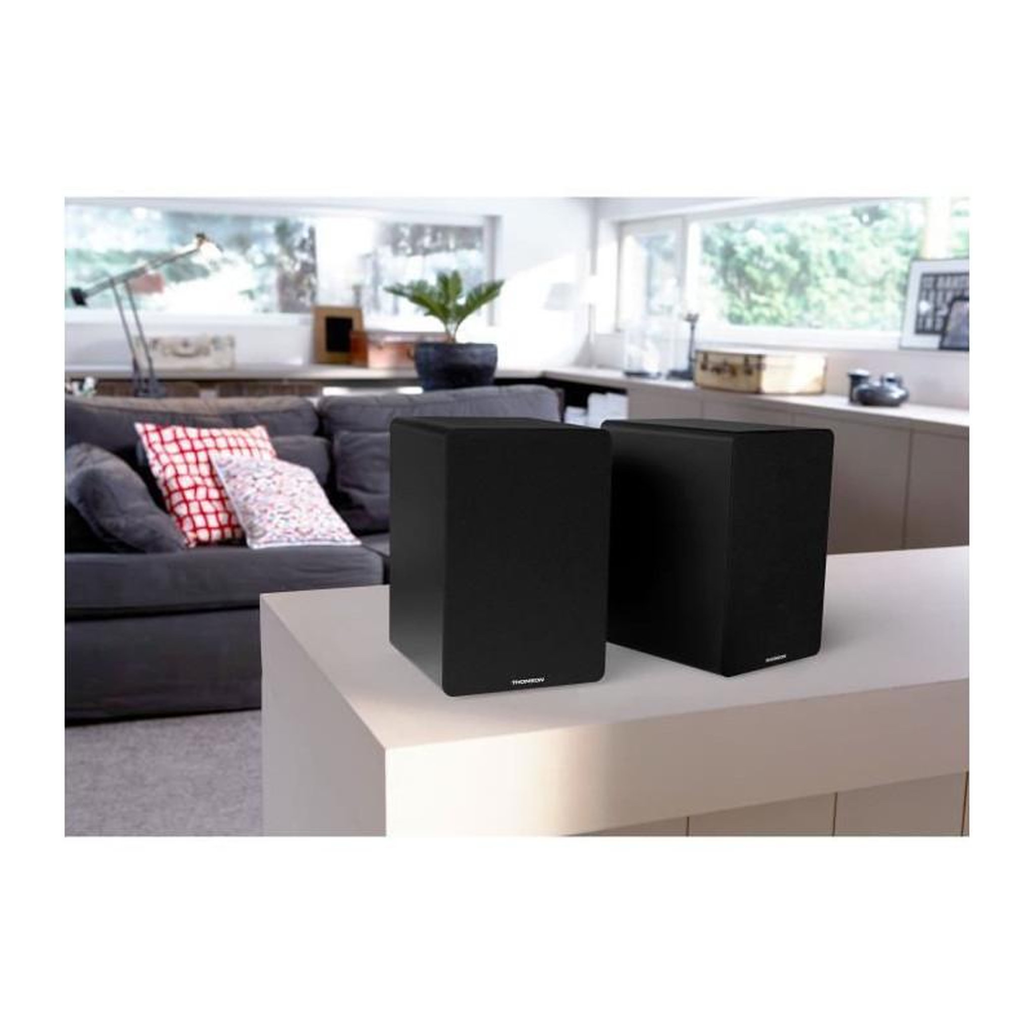 Voir la diapositive 4 : THOMSON Ensemble de deux enceintes - THOMSON - WS400DUO - 2x 7,5W - Noir