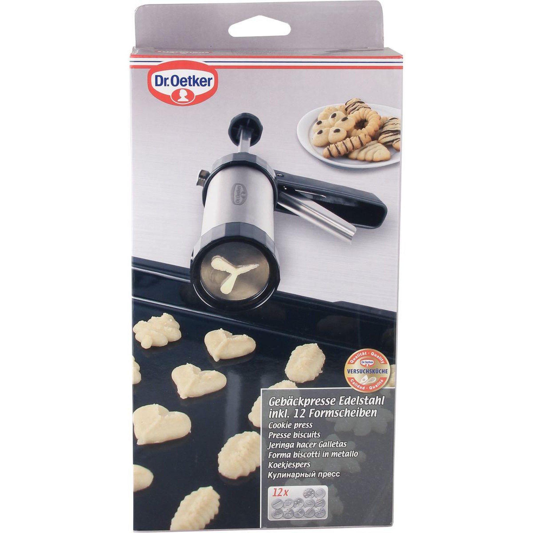 Voir la diapositive 6 : DR.OETKER Presse-biscuit et 12 disques de motifs dr.oetker baker edition