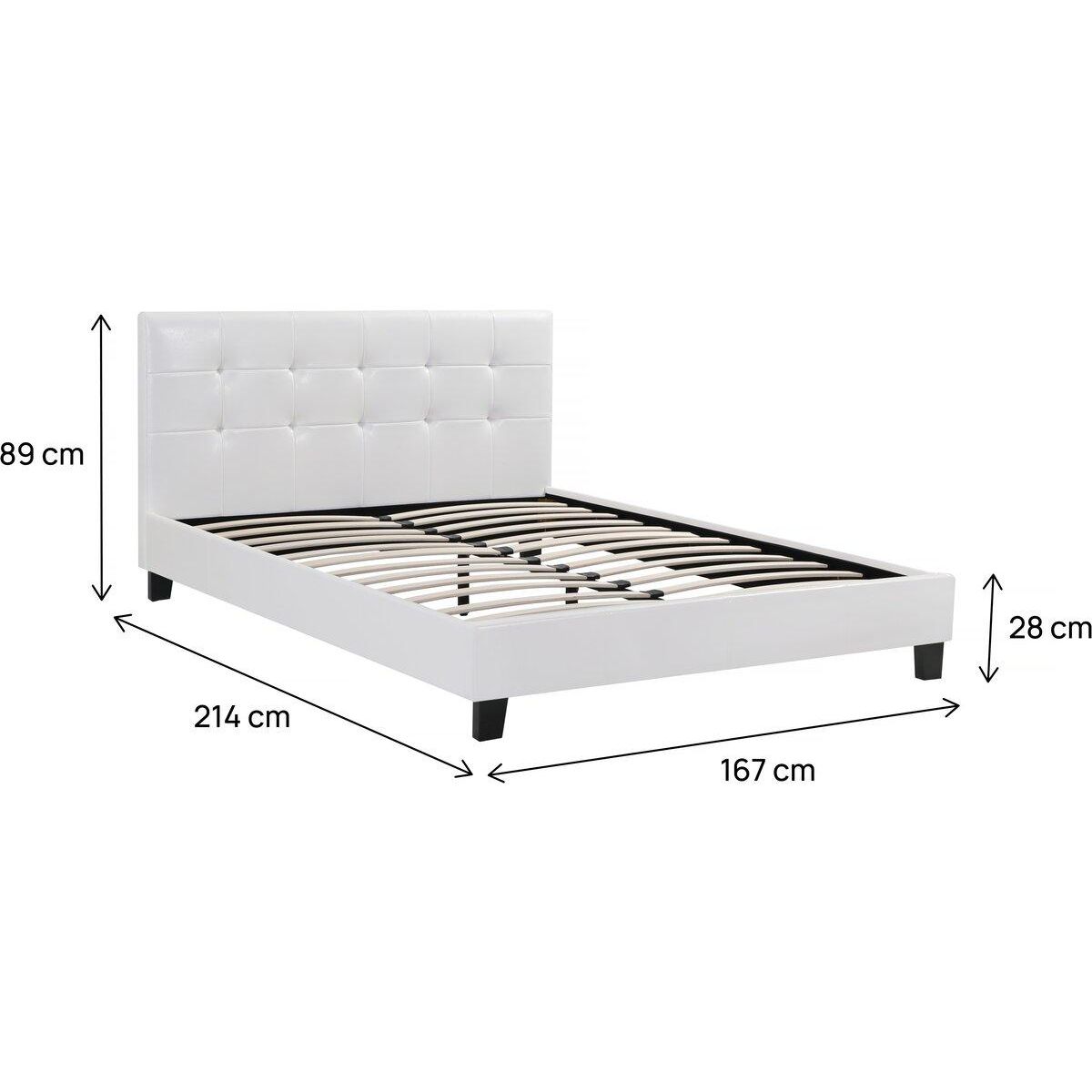 Habitat et Jardin Lit double en pvc  Julia  - 160 x 200 cm - Blanc