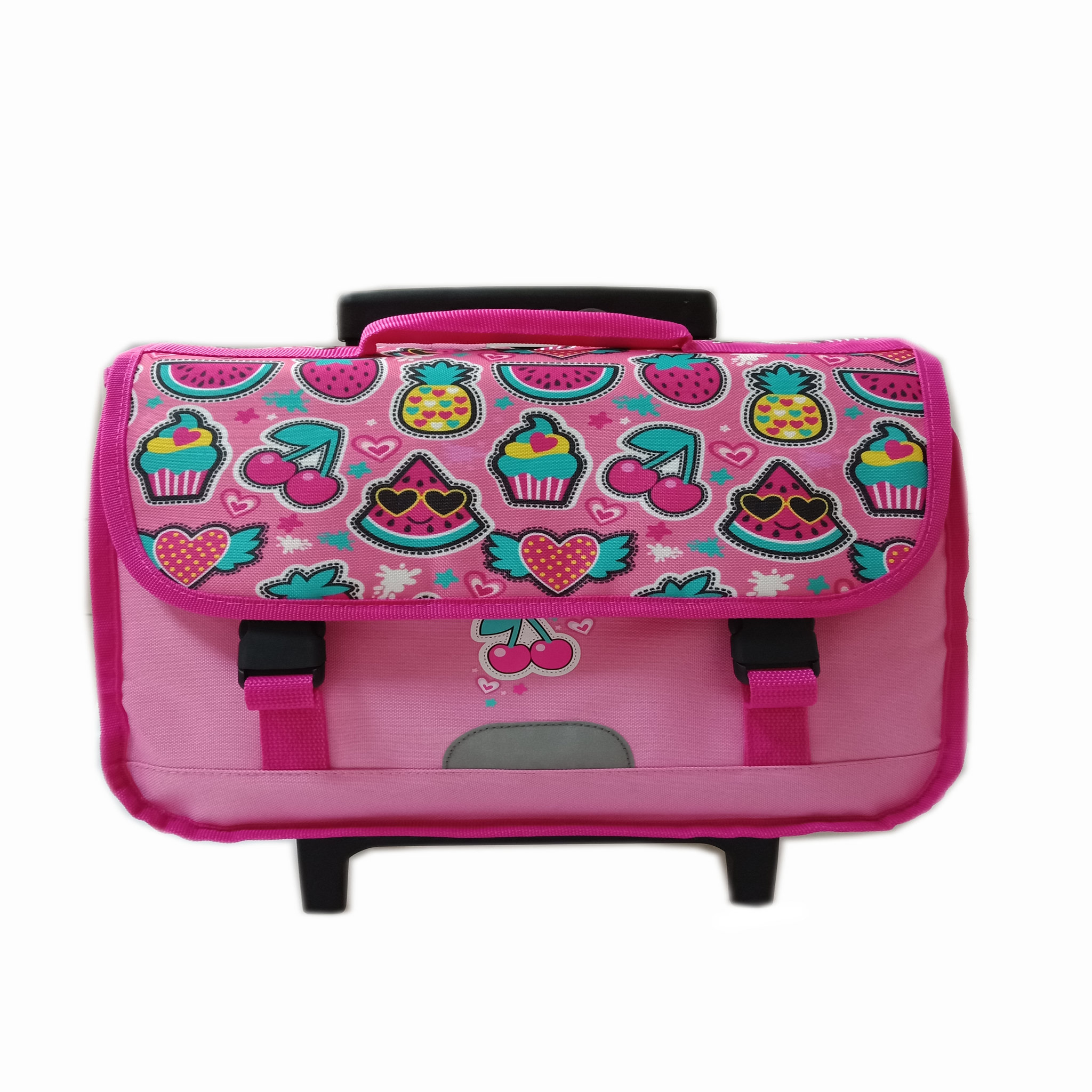 Voir la diapositive 3 :  Cartable à roulettes 36,5cm fille Essential Fruits