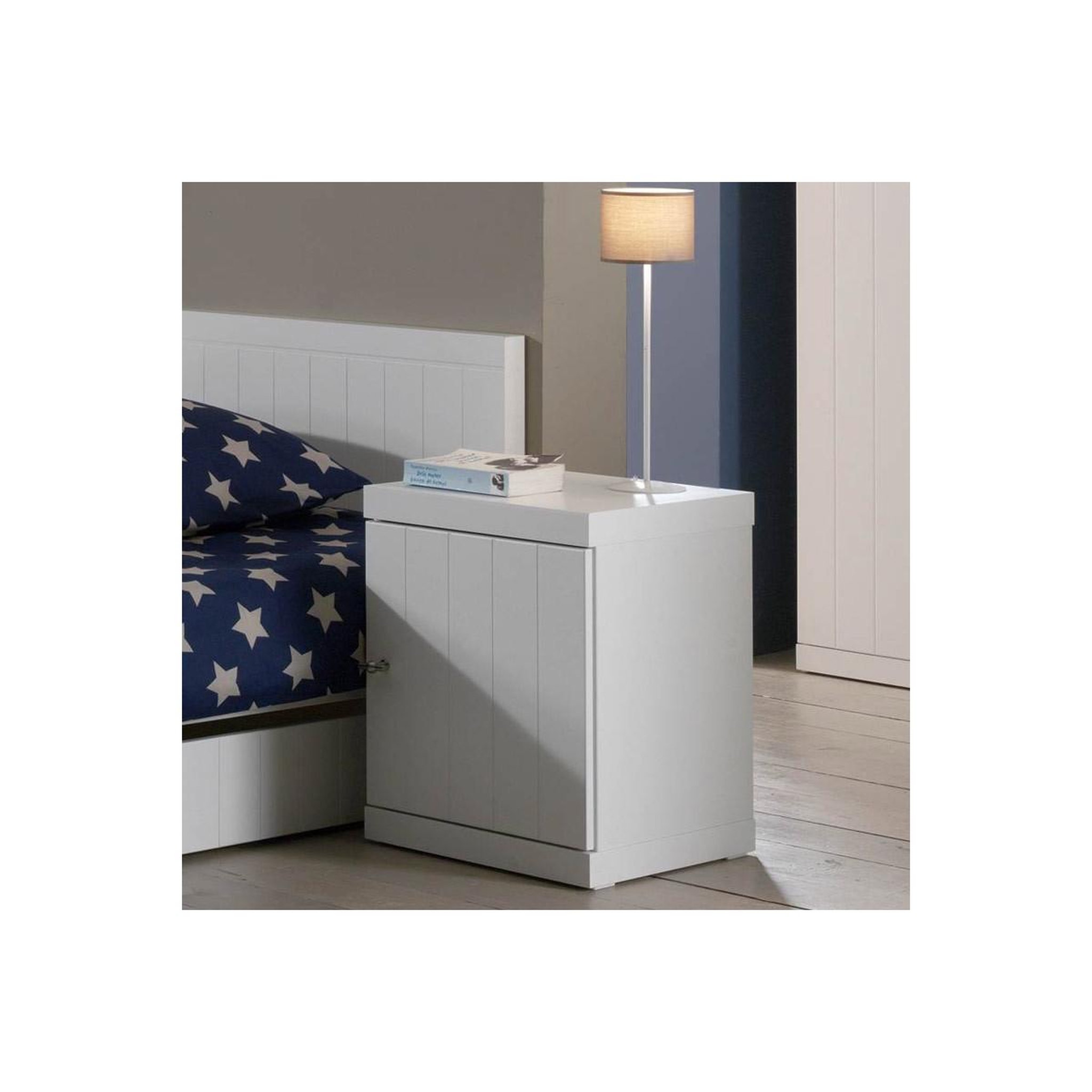 Voir la diapositive 2 : Paris Prix Table de chevet enfant  robin  55cm blanc