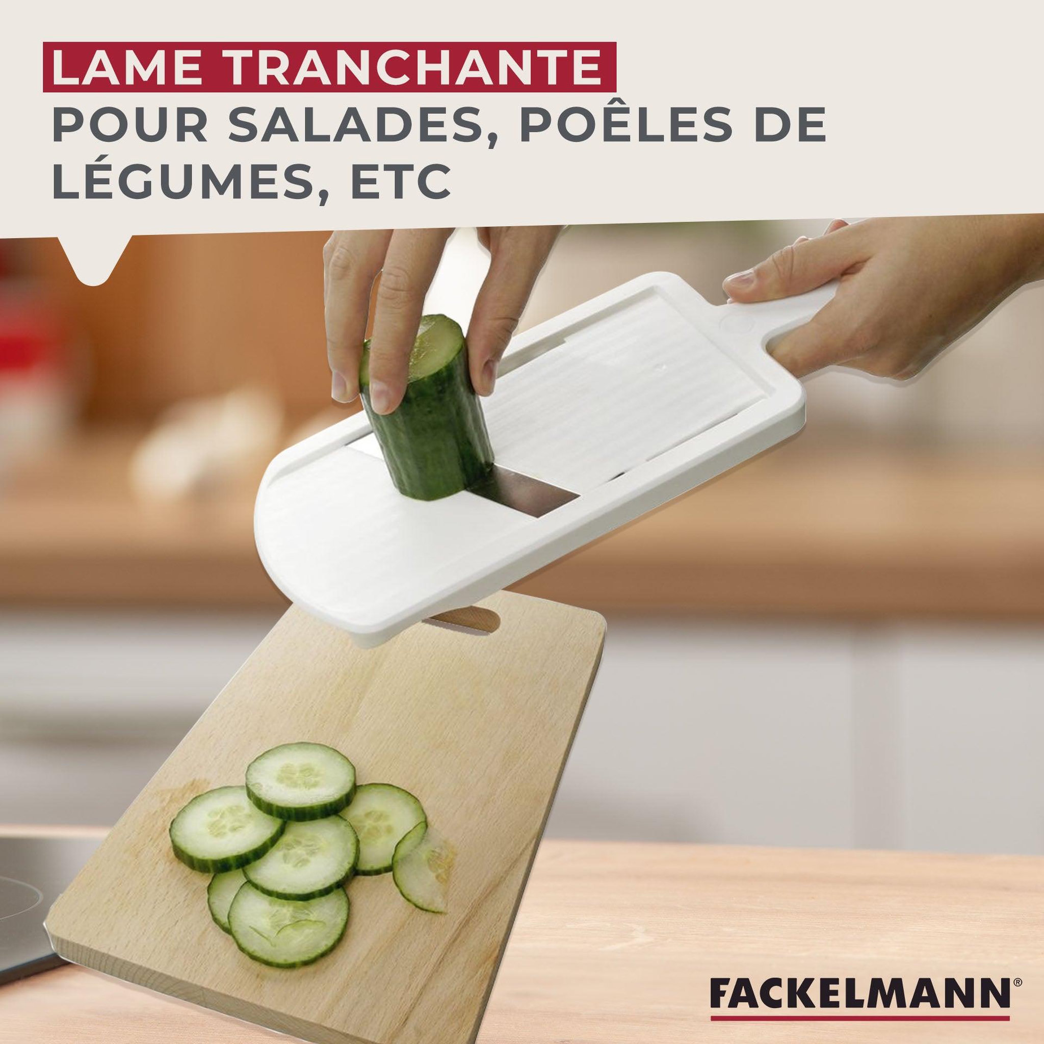 Voir la diapositive 4 : Fackelmann Mandoline professionnelle réglable jusqu'à 6 mm fackelmann handmade tradition