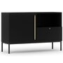 Voir la diapositive 1 : BEST MOBILIER Felicia - buffet bas - noir - 1 porte, 1 tiroir et 1 niche - 120 cm