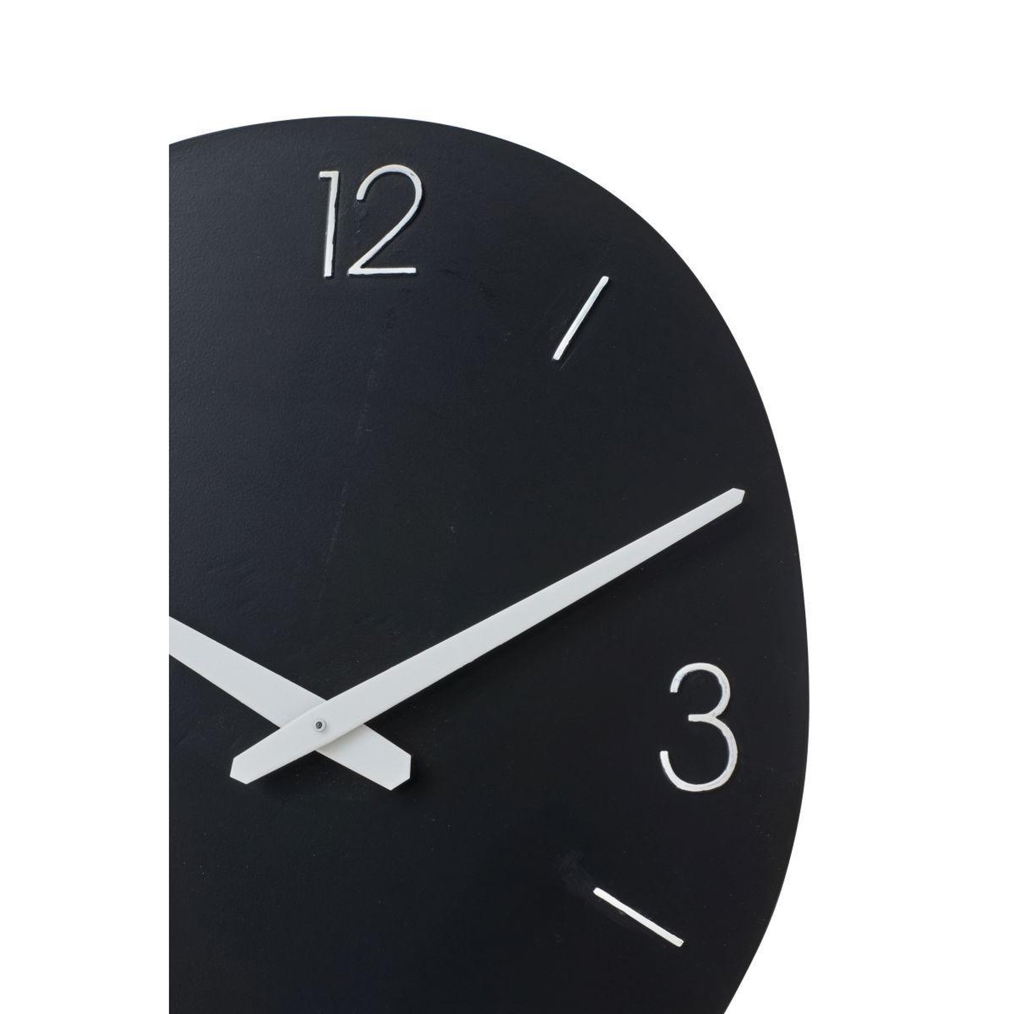 Voir la diapositive 2 : J-LINE Horloge murale en métal  shore  40cm noir