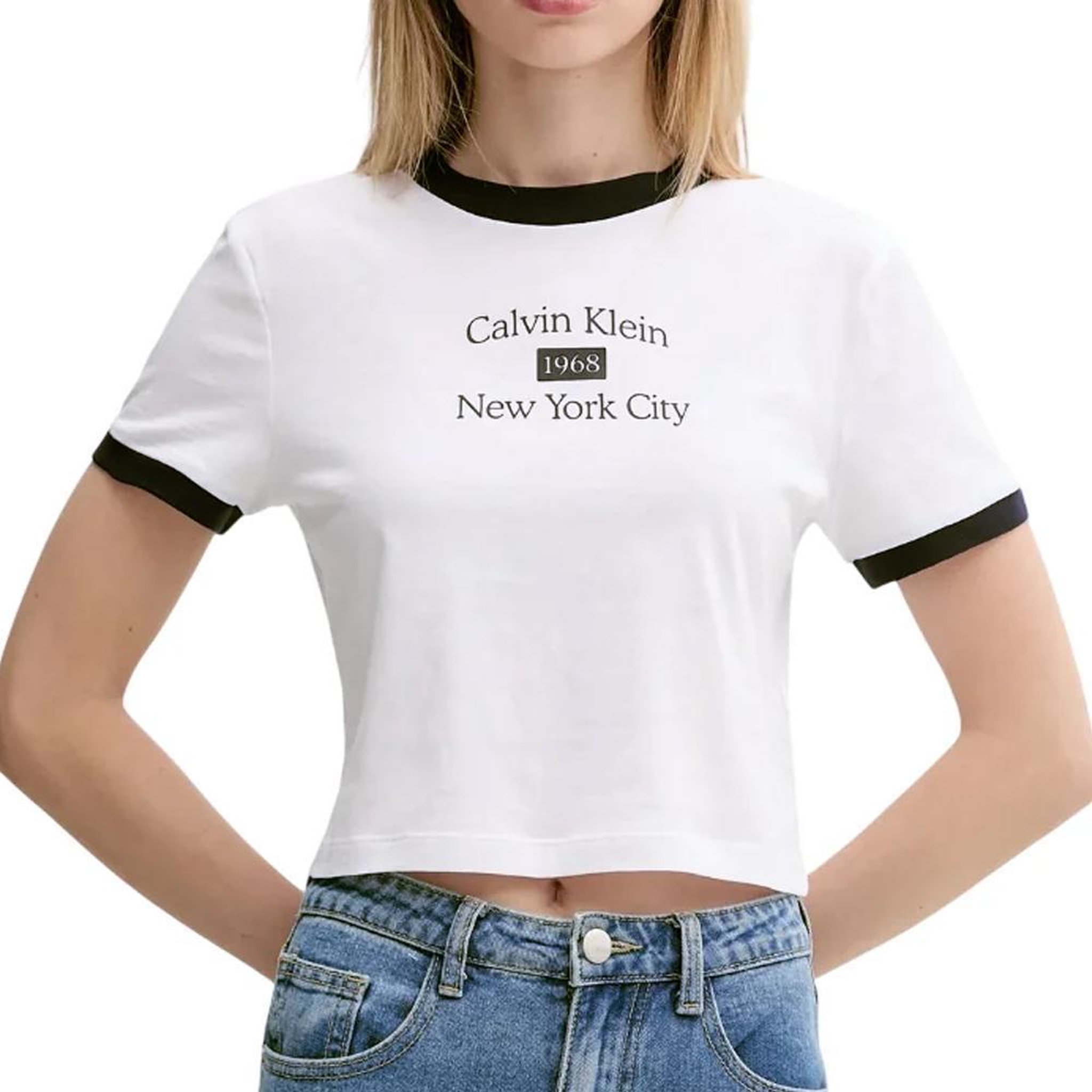 Voir la diapositive 1 : CALVIN KLEIN JEANS T Shirt  Femme Calvin Klein Jeans Drapey Jersey