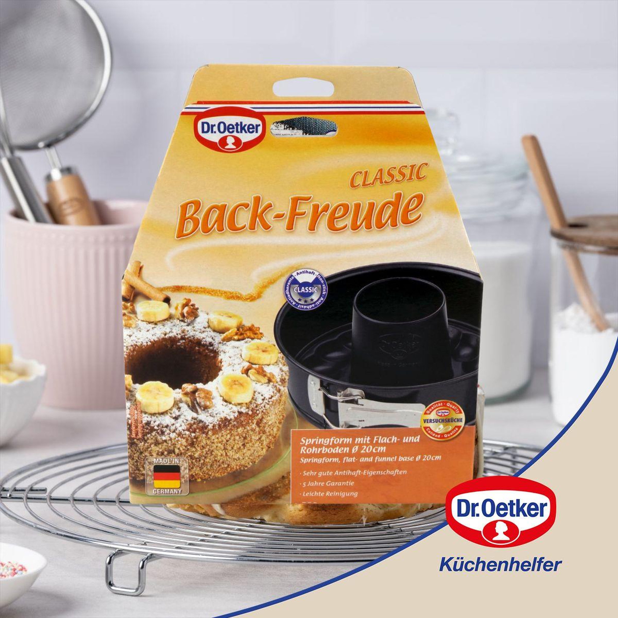 Voir la diapositive 4 : DR.OETKER Moule à manqué à charnière avec fond à savarin 20 cm dr oetker back freude