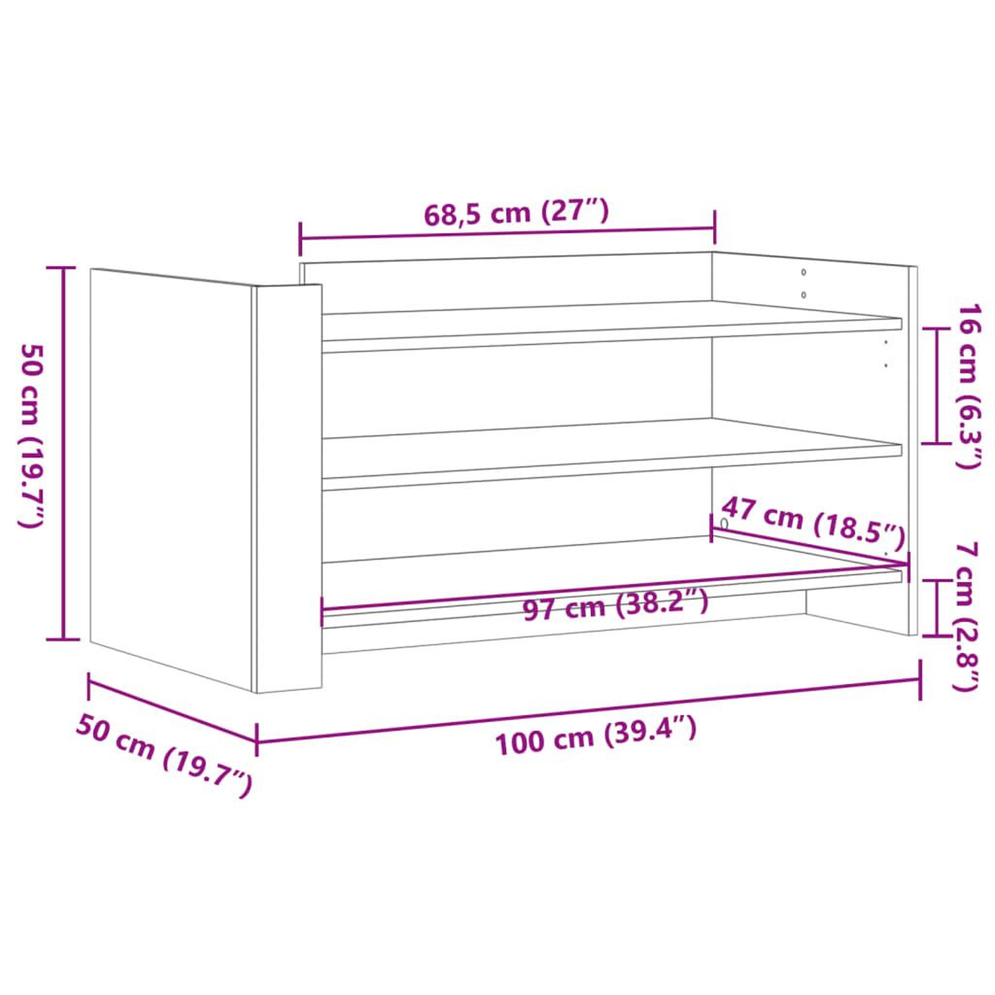 Voir la diapositive 6 : VIDAXL Table basse noir 100x50x50 cm bois d'ingenierie