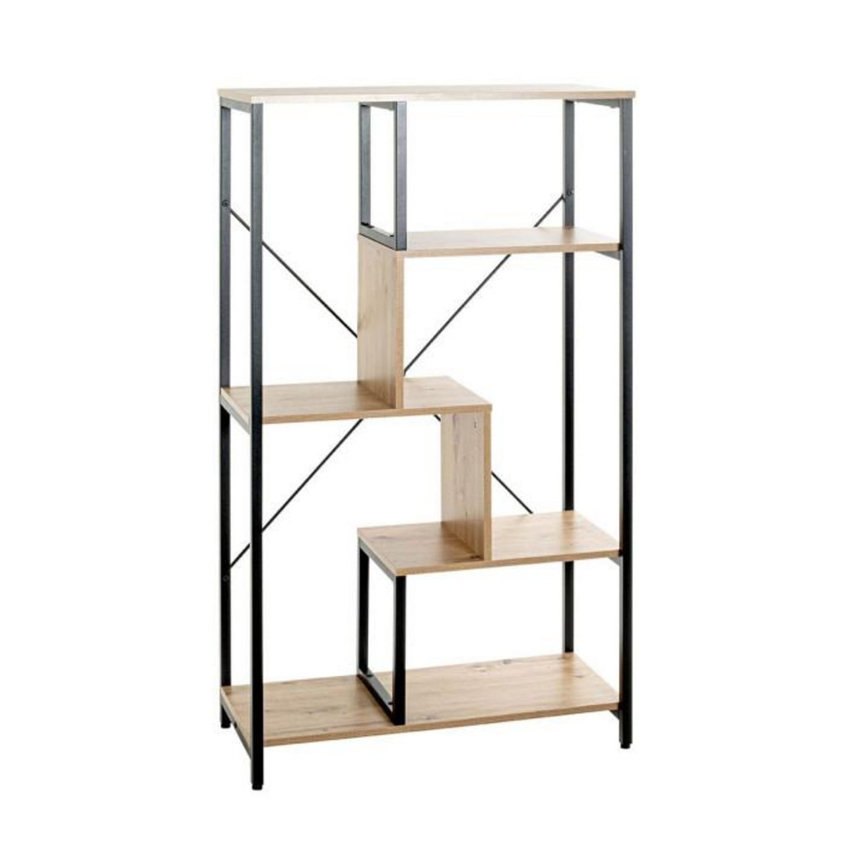 Paris Prix Étagère Bibliothèque  Miranda  132cm Chêne & Noir