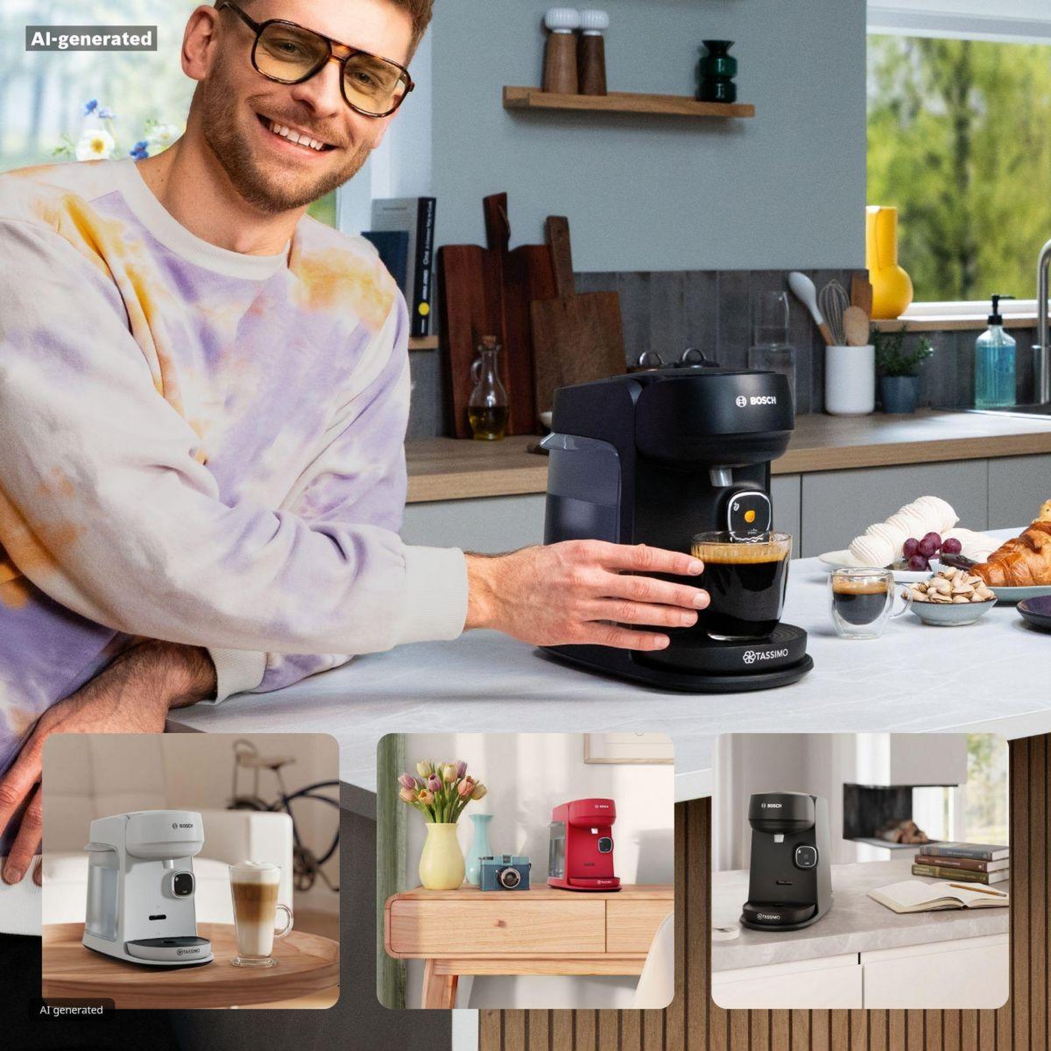 Voir la diapositive 5 : BOSCH Cafetière à dosettes TAS177B Tassimo Harmony multi-boissons automatique