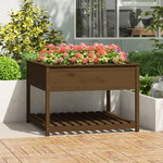 VIDAXL Jardiniere et etagere Marron miel 111,5x111,5x81 cm Bois de pin