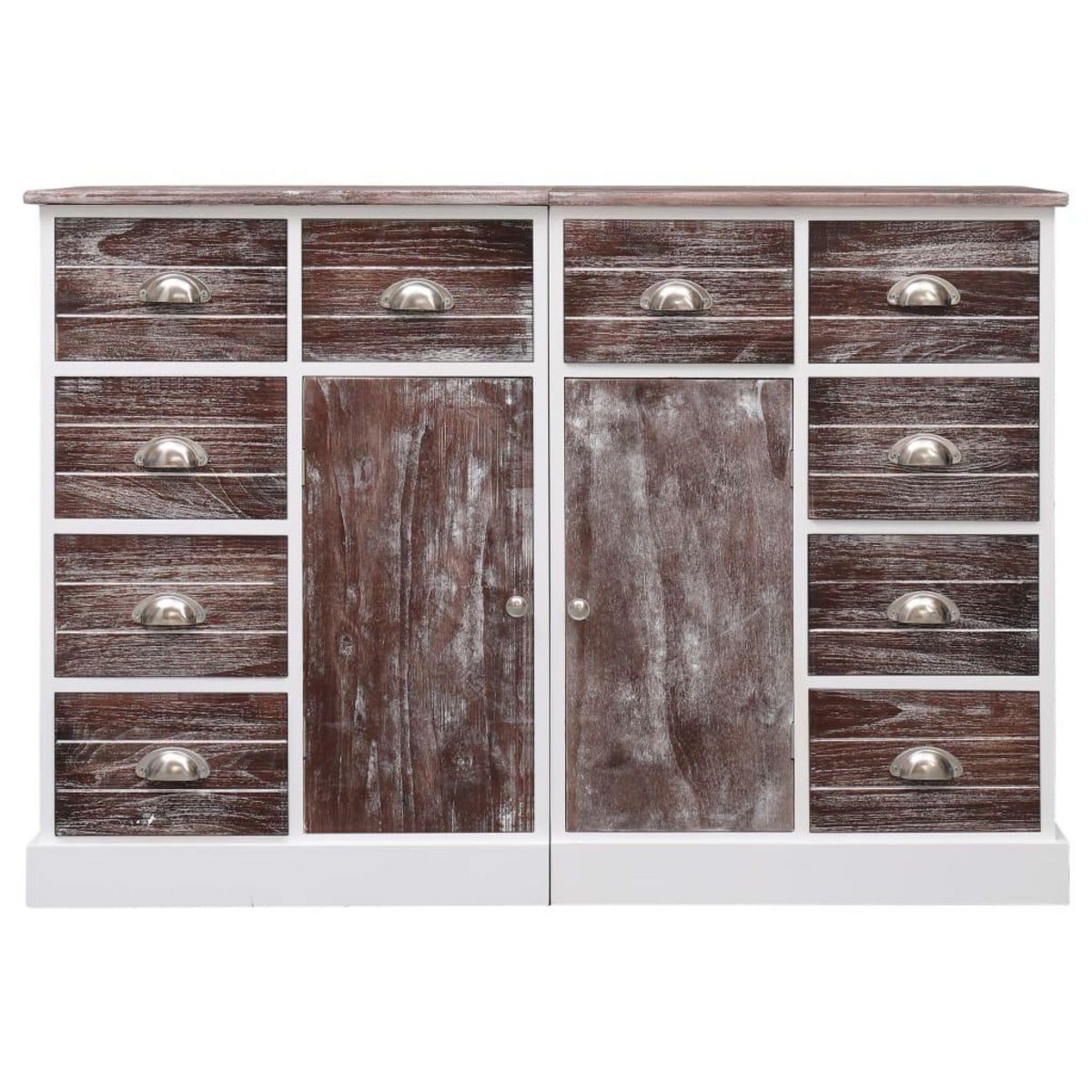 VIDAXL Buffet avec 10 tiroirs Marron 113x30x79 cm Bois