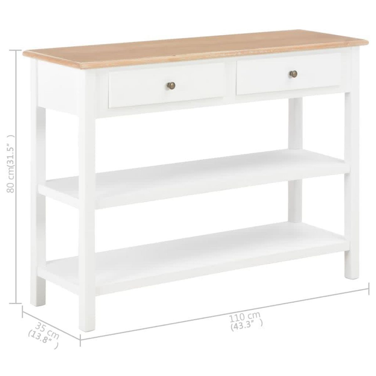 VIDAXL Buffet Blanc 110x35x80 cm MDF