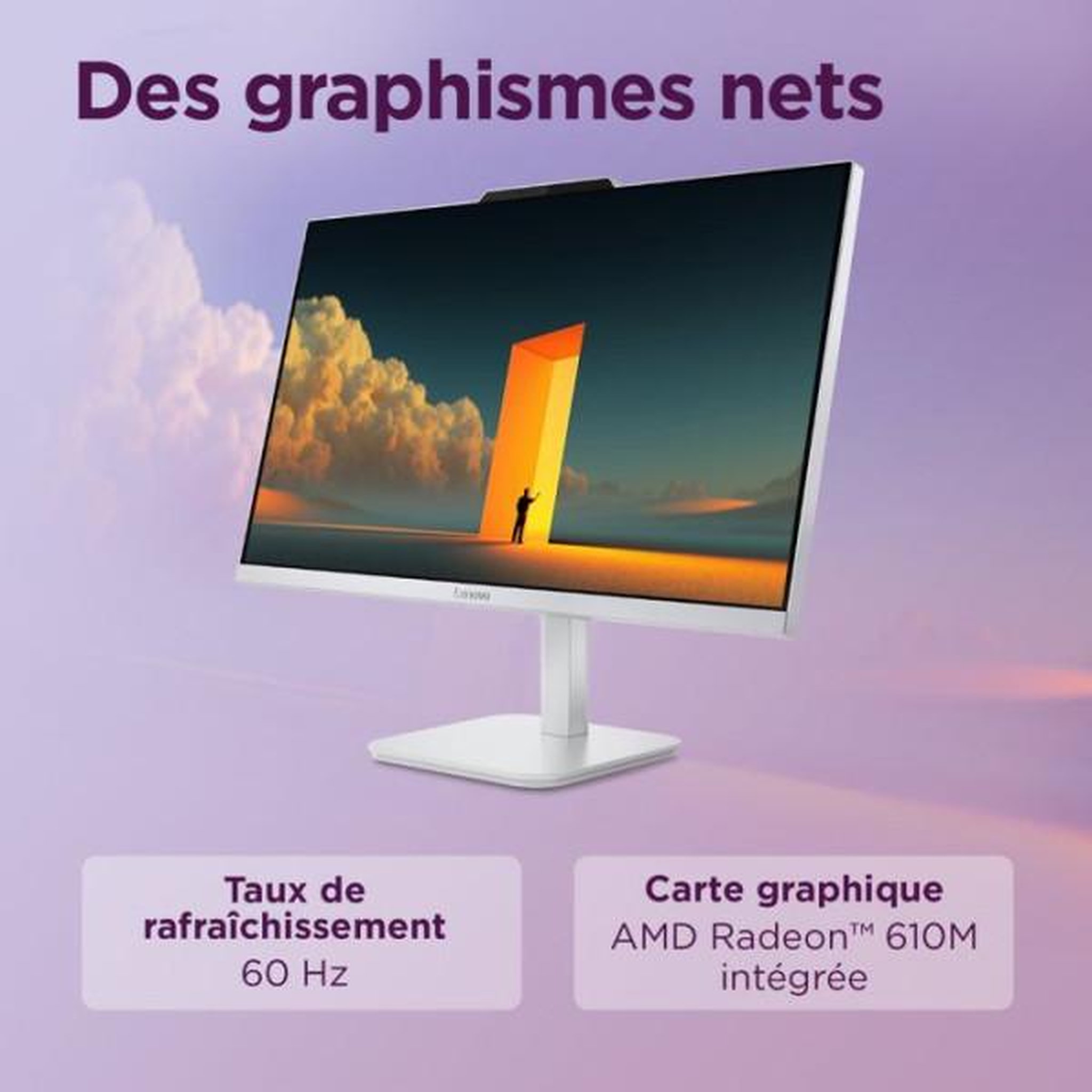 Voir la diapositive 6 : Lenovo PC Tout-en-un LENOVO Lenovo A105 24 - Sans Windows - 23.8 FHD - Ryzen 5 40 - RAM 8 Go - SSD 512 Go - Clavier + Souris filaire