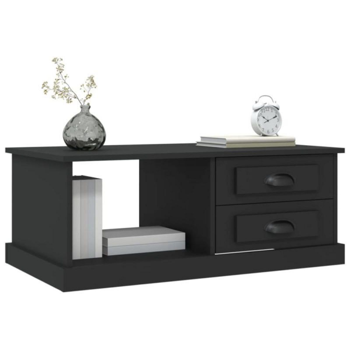 VIDAXL Table basse Noir 90x50x35 cm Bois d ingénierie