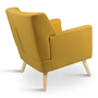 Voir la diapositive 4 : ID MARKET Fauteuil scandinave LIV avec repose pieds en tissu jaune