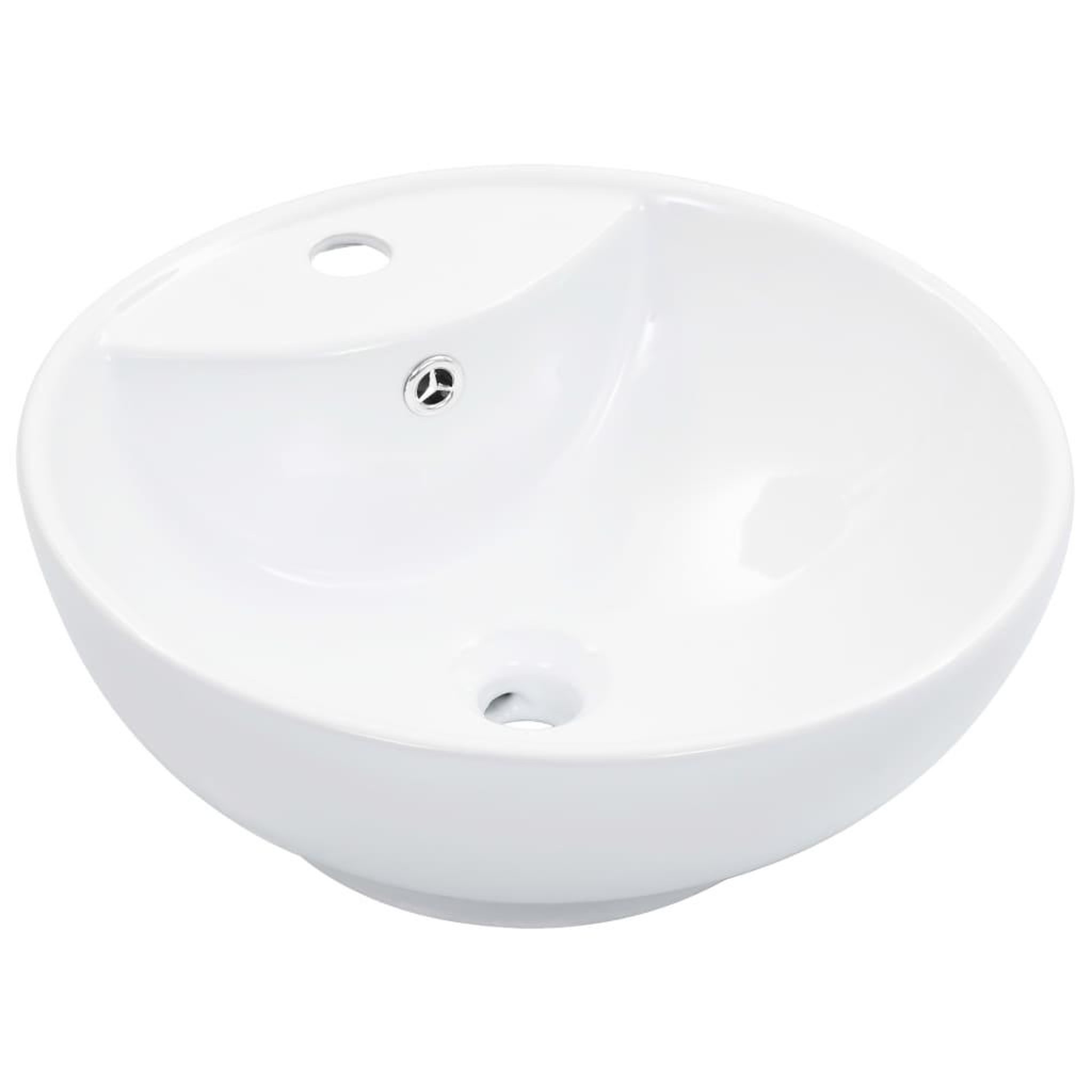 Voir la diapositive 1 : VIDAXL Lavabo avec trop-plein 46,5 x 18 cm Ceramique Blanc