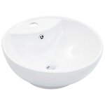 VIDAXL Lavabo avec trop-plein 46,5 x 18 cm Ceramique Blanc