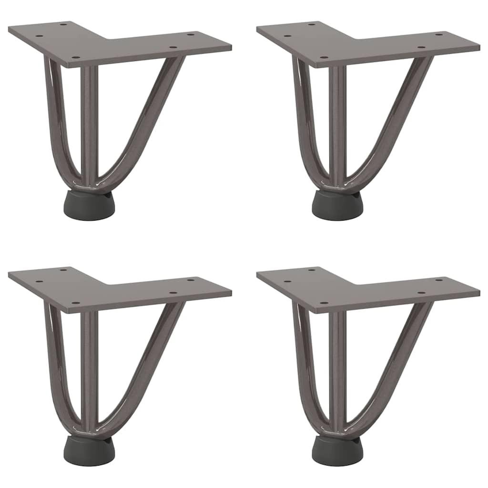 Voir la diapositive 2 : VIDAXL Pieds de table en forme d'epingle a cheveux 10 cm acier massif
