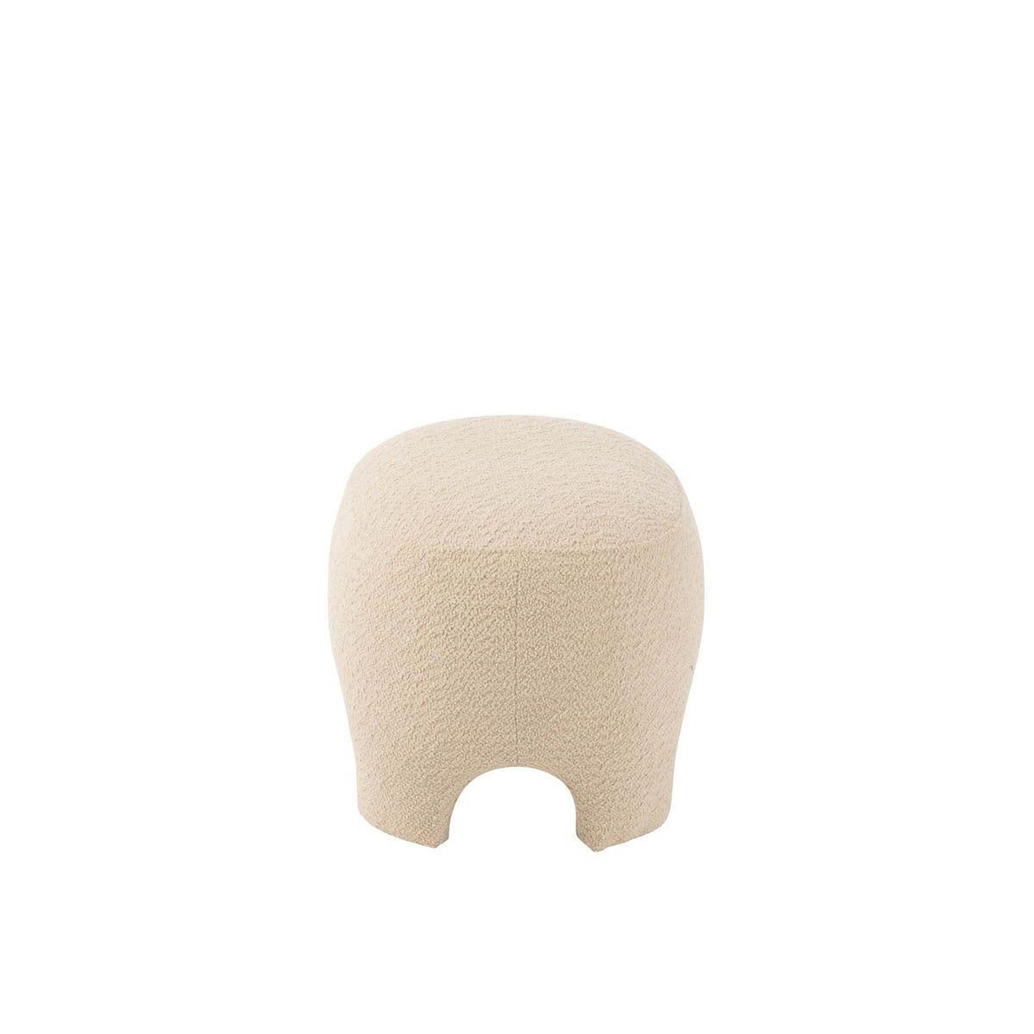 Voir la diapositive 2 : J-LINE Pouf design tricoté  erwin  55cm blanc