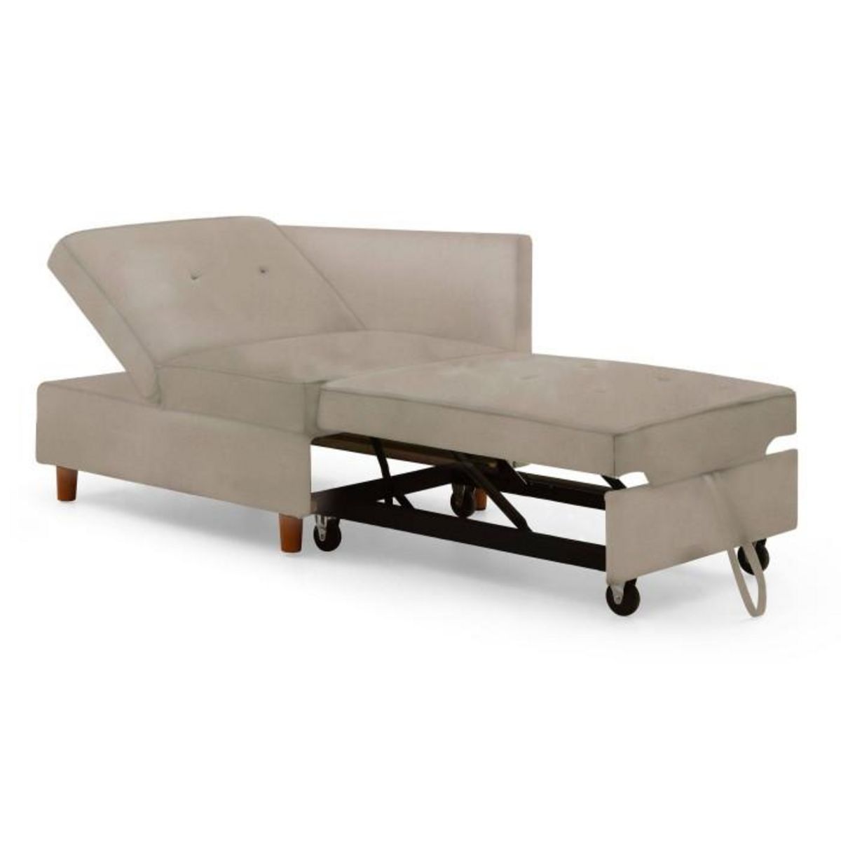 Paris Prix Banquette 2 Places Convertible Velours  Théo  107cm Taupe
