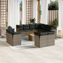 Voir la diapositive 1 : VIDAXL Salon de jardin avec coussins 12 pcs gris resine tressee