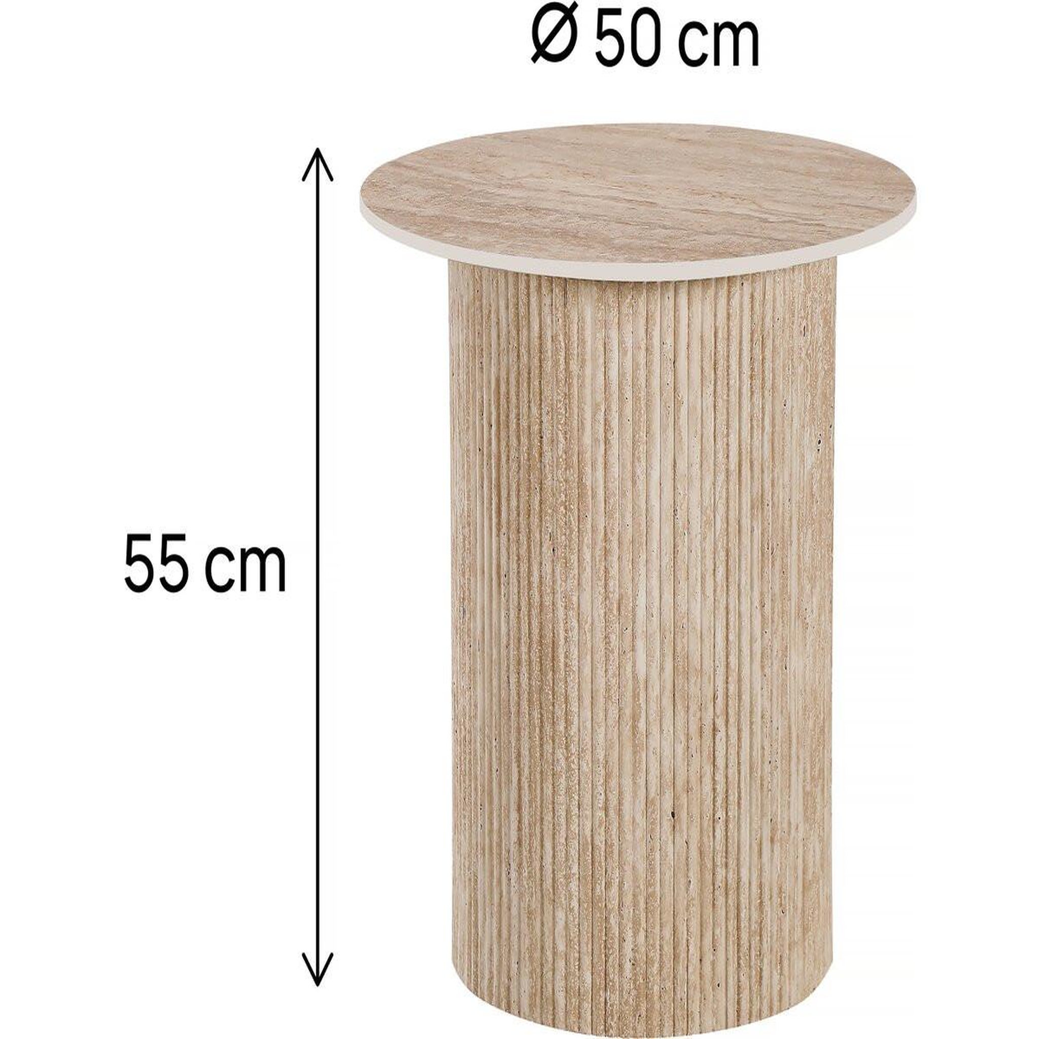 Voir la diapositive 3 : Habitat et Jardin Table d'appoint, bout de canapé, table de chevet en céramique  eclat  - 50 x 50 cm - marron