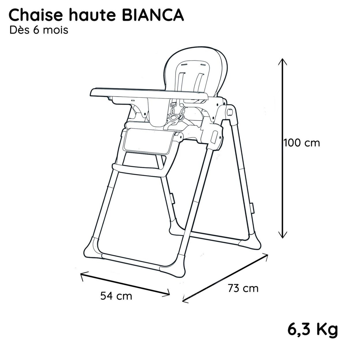 NANIA Chaise haute BIANCA