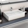 Voir la diapositive 1 : VIDAXL Lavabo 50x38x13 cm Fonte minerale/marbre Blanc