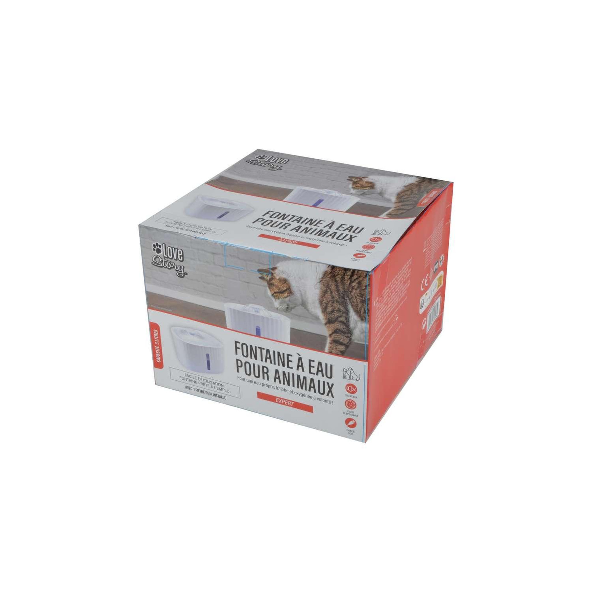 Voir la diapositive 5 : LOVE STORY Fontaine à eau pour chien et chat - 3l