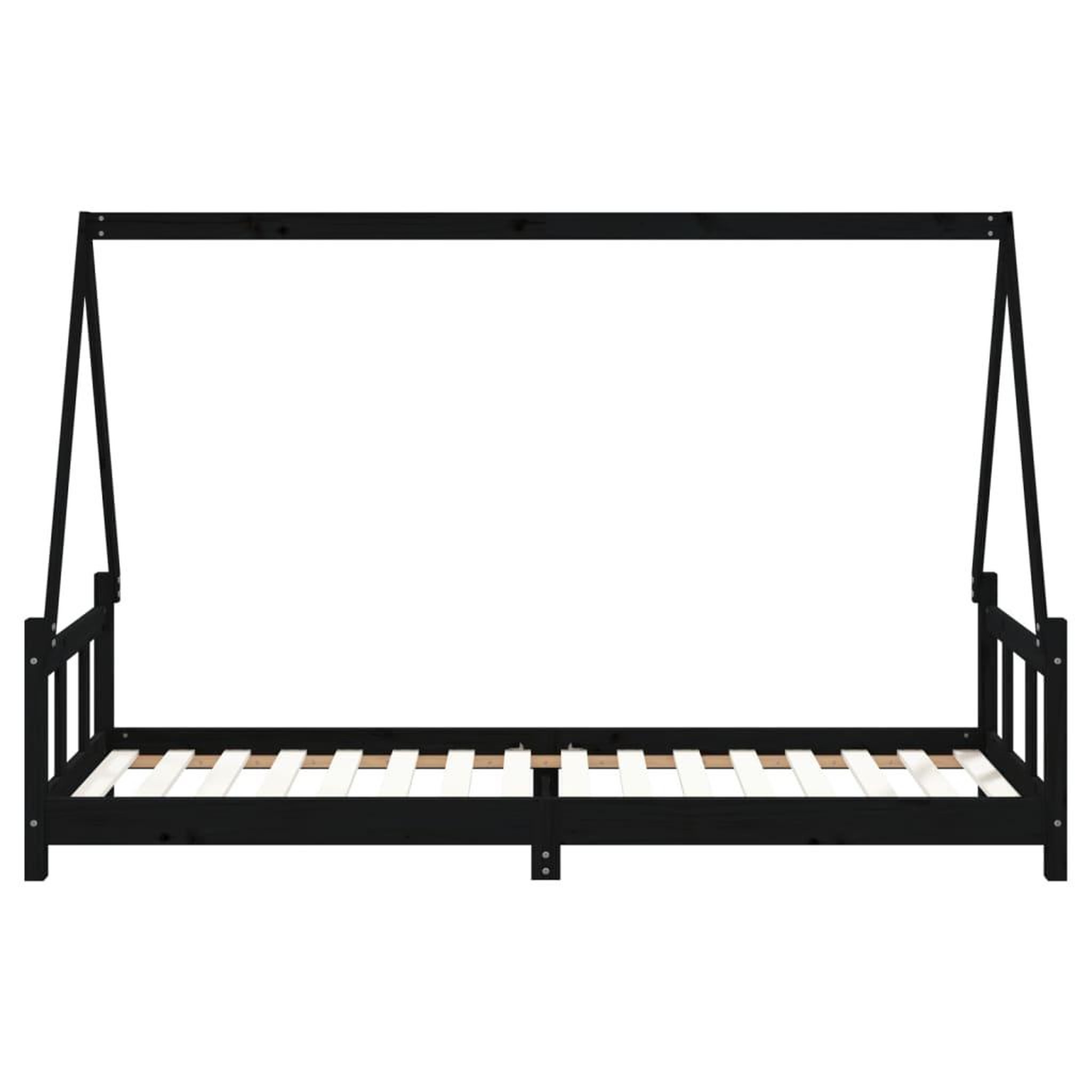 Voir la diapositive 5 : VIDAXL Cadre de lit pour enfants noir 90x200 cm bois de pin massif