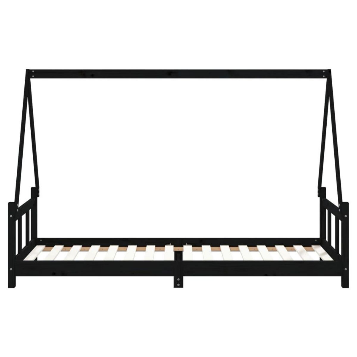VIDAXL Cadre de lit pour enfants noir 90x200 cm bois de pin massif
