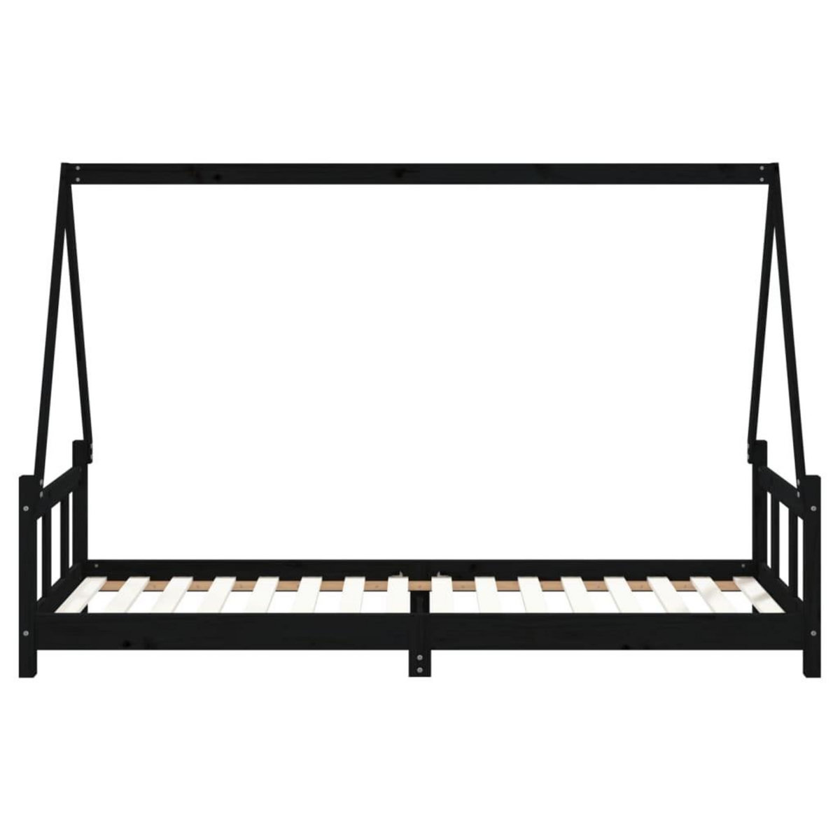 VIDAXL Cadre de lit pour enfants noir 90x200 cm bois de pin massif