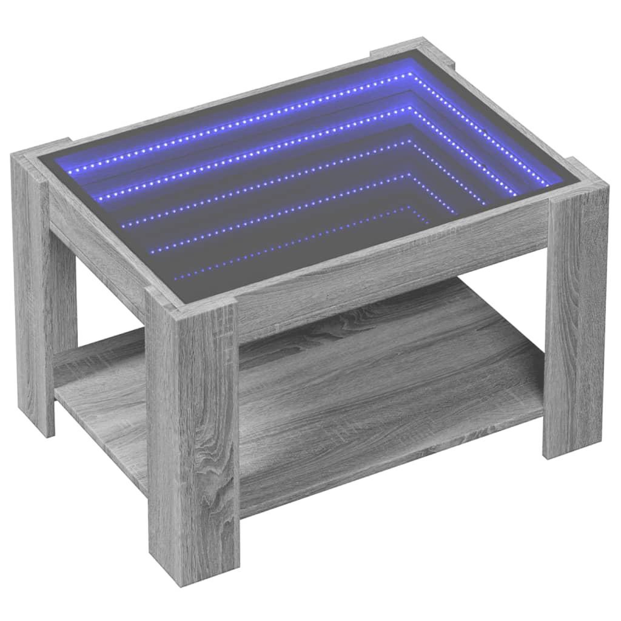 Voir la diapositive 3 : VIDAXL Table basse avec LED sonoma gris 73x53x45 cm bois d'ingenierie