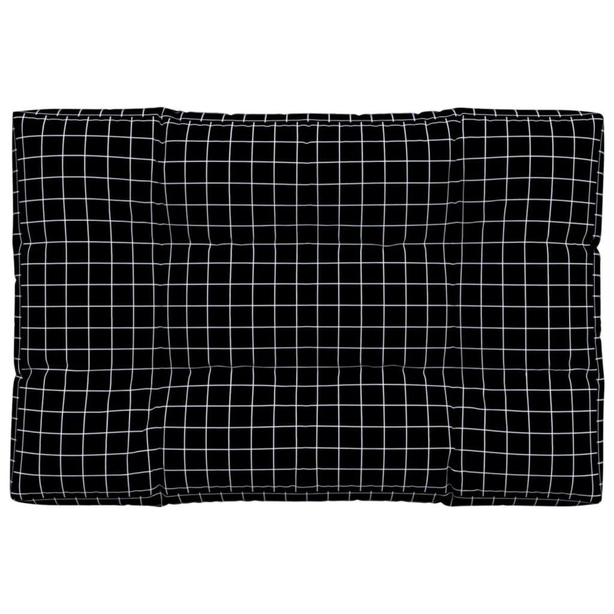 VIDAXL Coussin de palette motif a carreaux noir 120x80x12 cm tissu