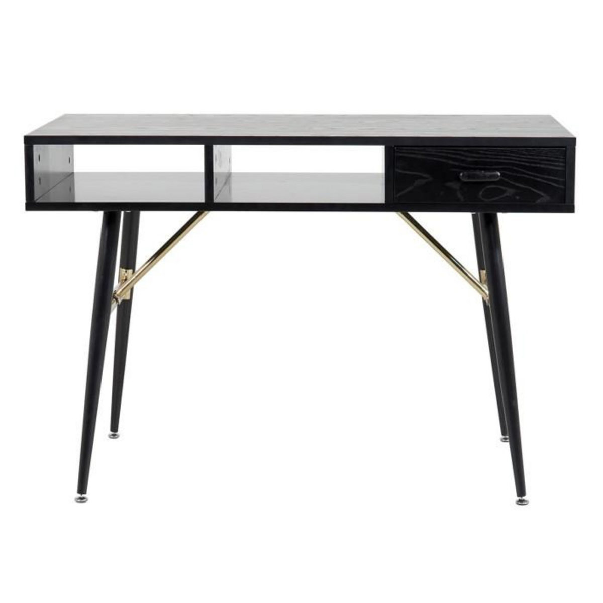 Paris Prix Bureau Design Avec Tiroir  Gold  110cm Noir