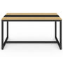 Voir la diapositive 3 : ID MARKET Table à manger rectangle DOVER 8 personnes bande centrale noire design industriel 150 cm