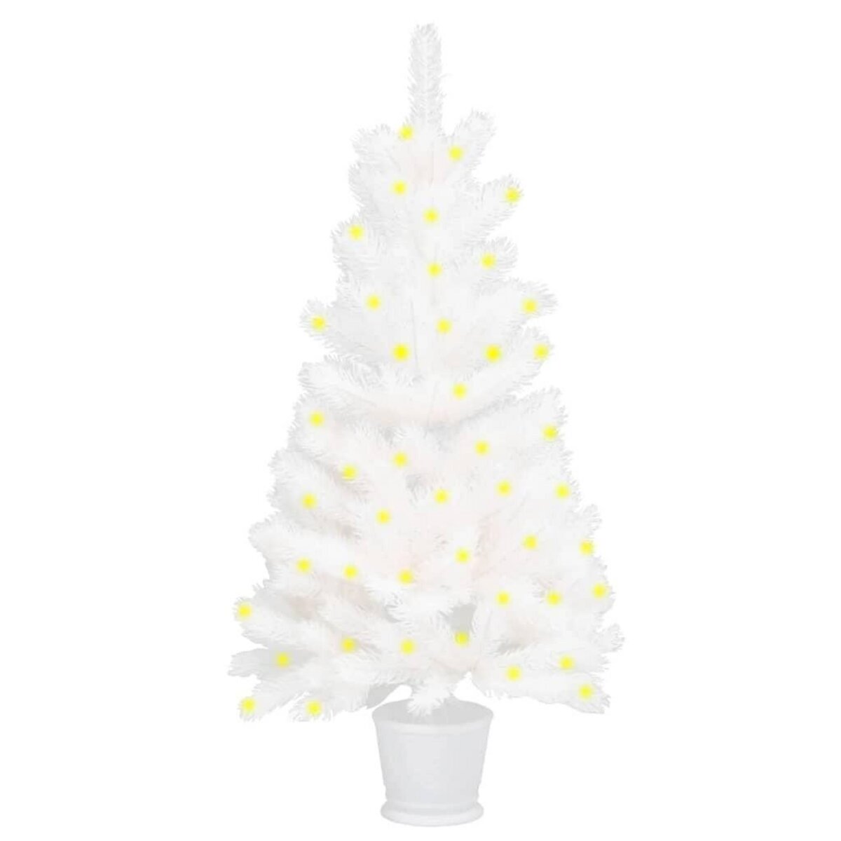 VIDAXL Arbre de Noël artificiel pre-eclaire blanc 90 cm