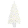 VIDAXL Arbre de Noël artificiel pre-eclaire blanc 90 cm