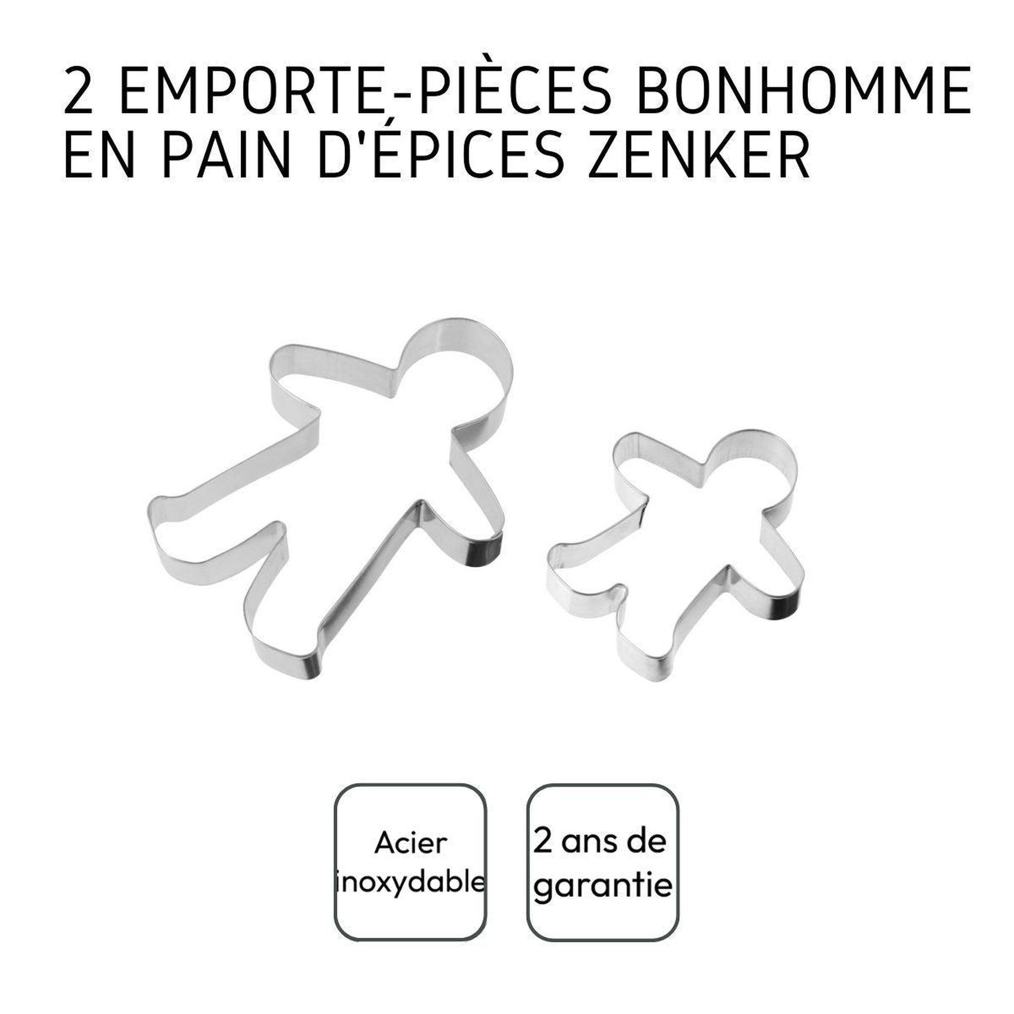 Voir la diapositive 4 : ZENKER Lot de 2 emporte-pièces en forme de bonhomme en pain d'épices zenker emporte-pièces
