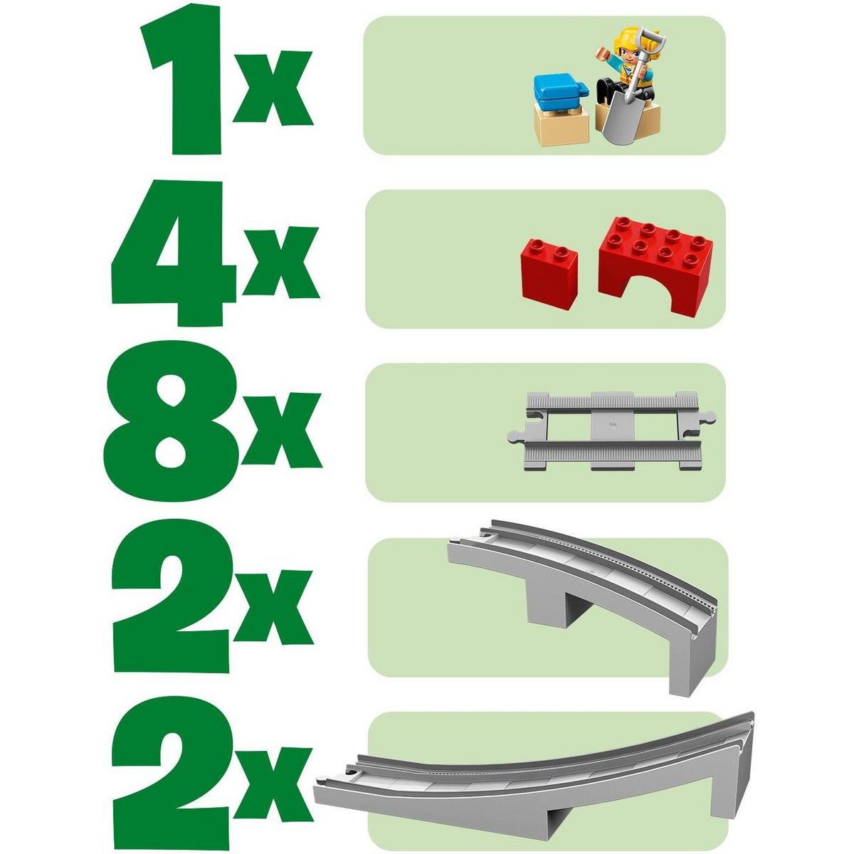 LEGO LEGO DUPLO Ma Ville 10872 Les Rails Et Le Pont Du Train, Jeu de Construction