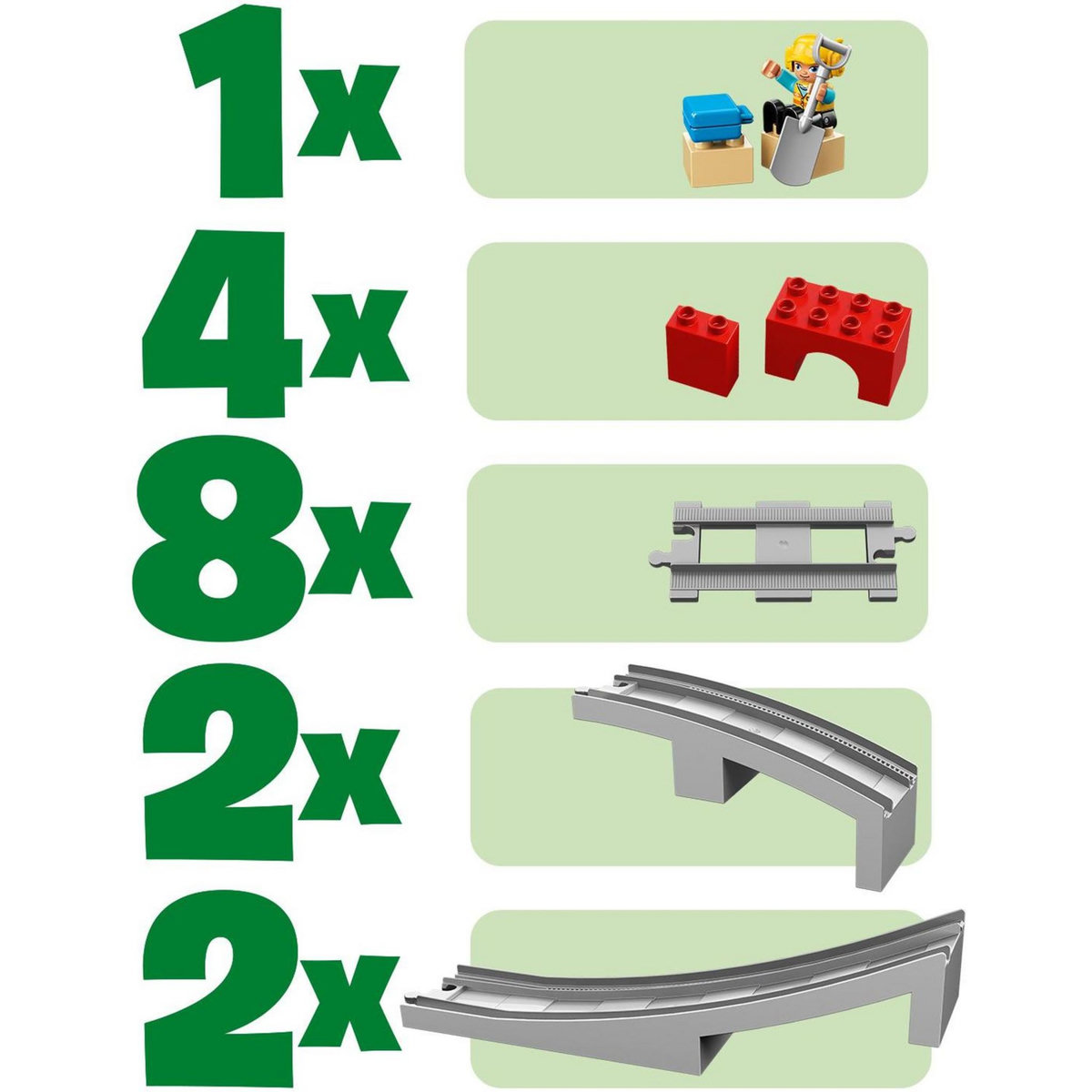 LEGO LEGO DUPLO Ma Ville 10872 Les Rails Et Le Pont Du Train, Jeu de Construction