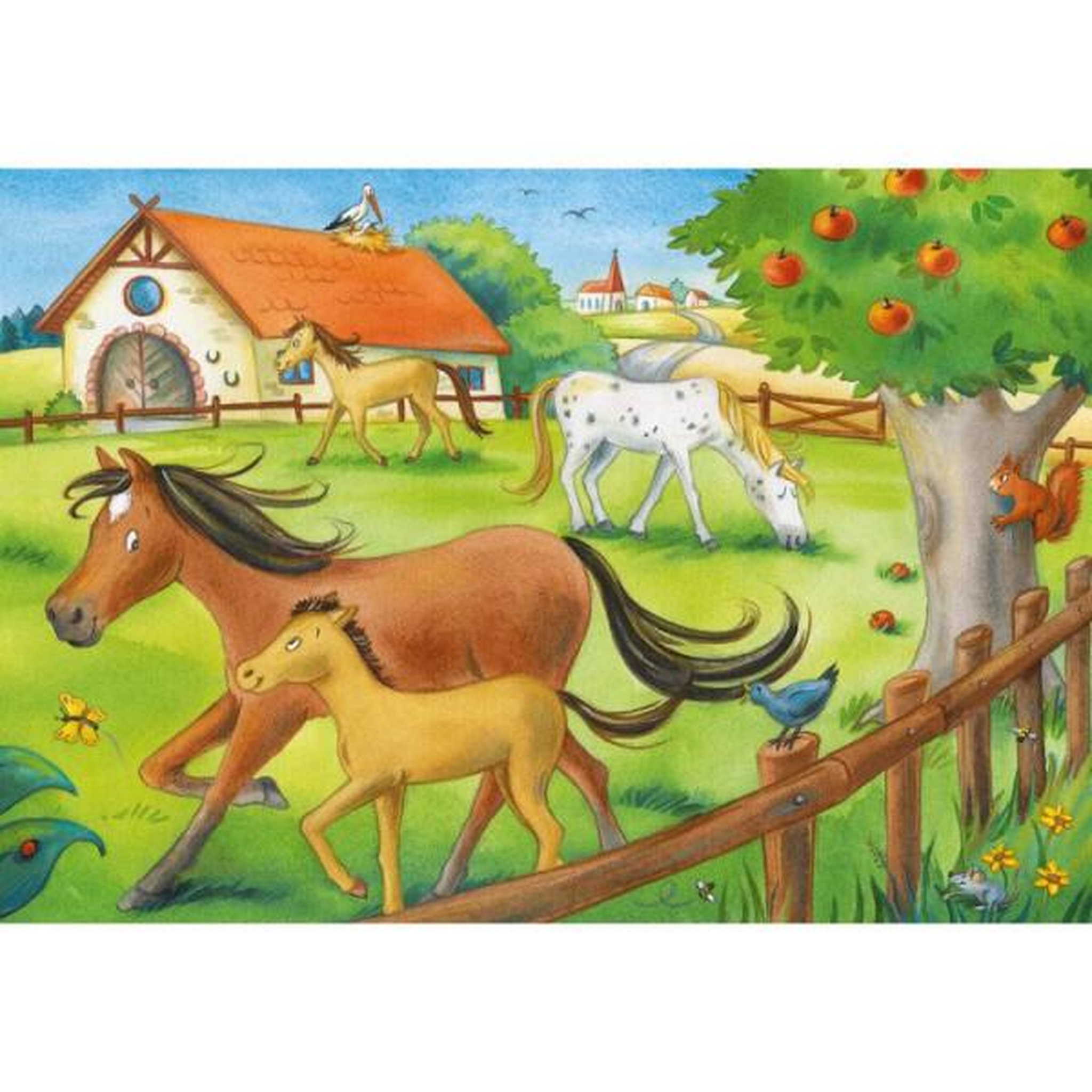 Voir la diapositive 4 : RAVENSBURGER Puzzle 2x12 pcs Vacances au centre equestre