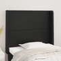 Voir la diapositive 1 : VIDAXL Tete de lit avec oreilles Noir 83x16x118/128 cm Similicuir