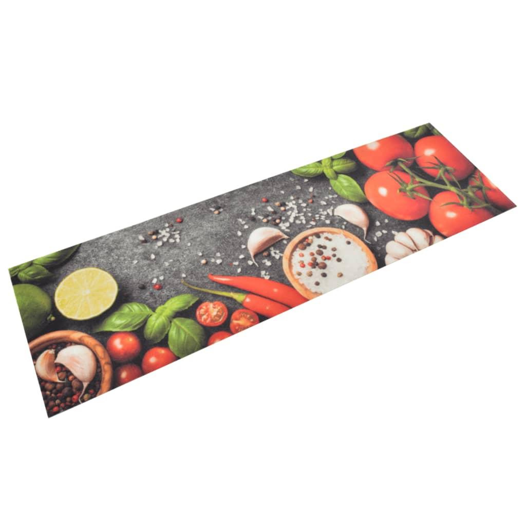 VIDAXL Tapis de cuisine lavable impression legumes 45x150 cm velours