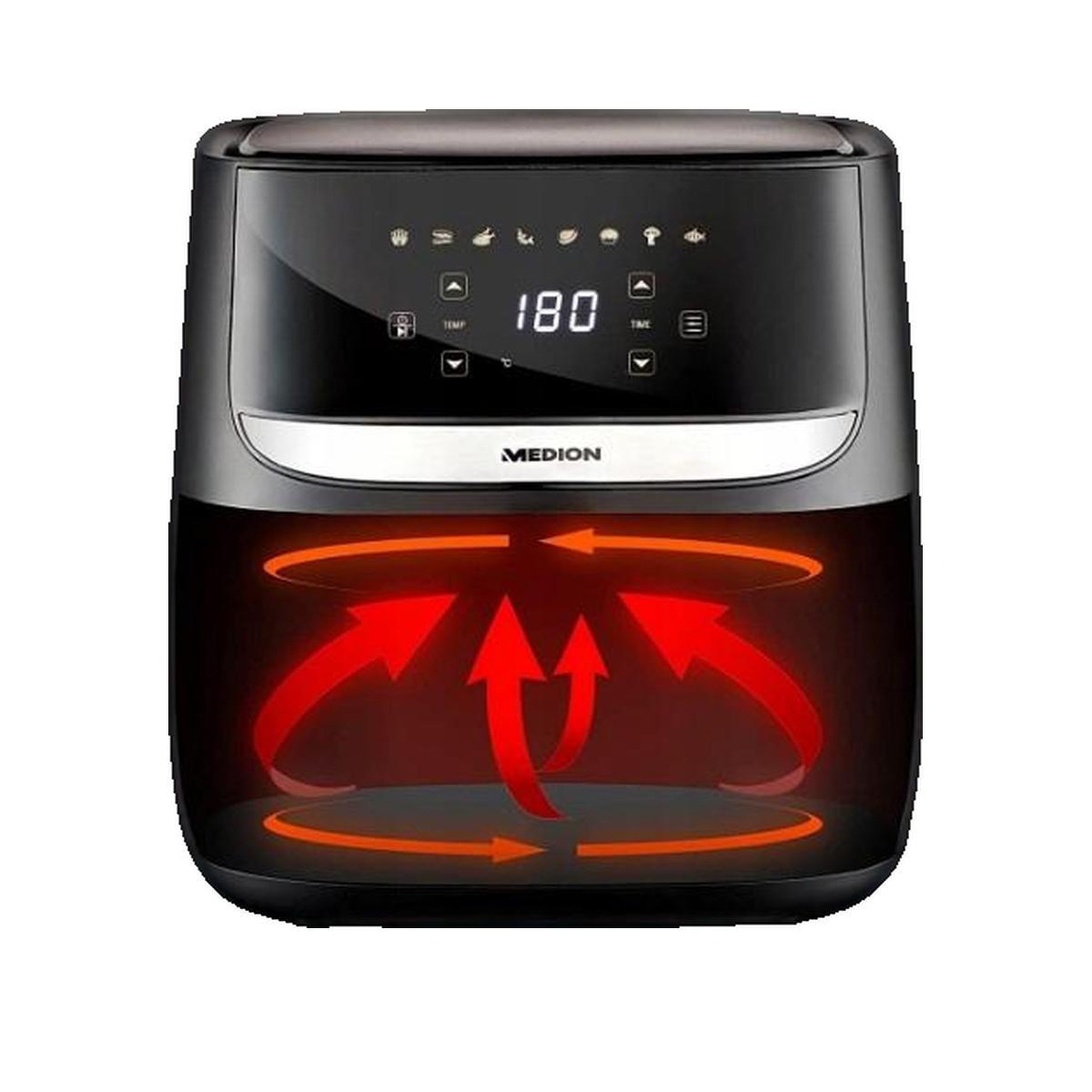 Voir la diapositive 2 : Medion Friteuse à air MEDION MD 10532 Capacité 5,7 L Puissance 1700 W